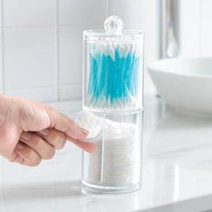 Q-tips and cotton pads stack able container